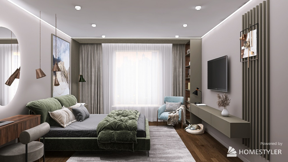 Обложка проекта: Дизайн-проект спальни 19 кв.м.