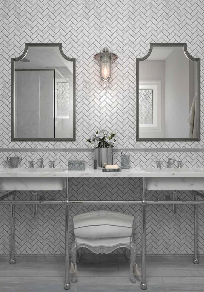 Мозаика из натурального камня в интерьере