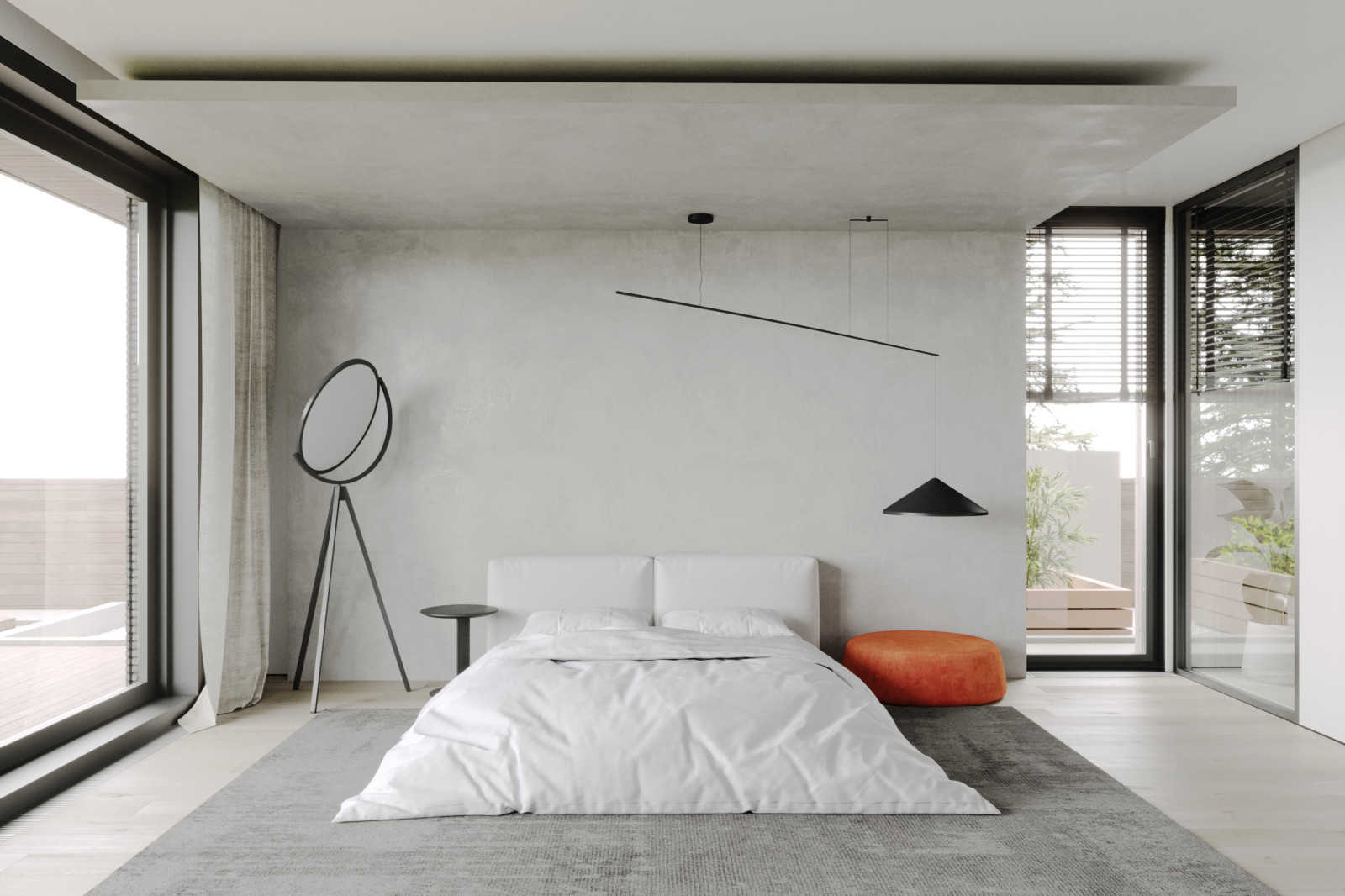 Спальня из проекта загородного дома The CUBE