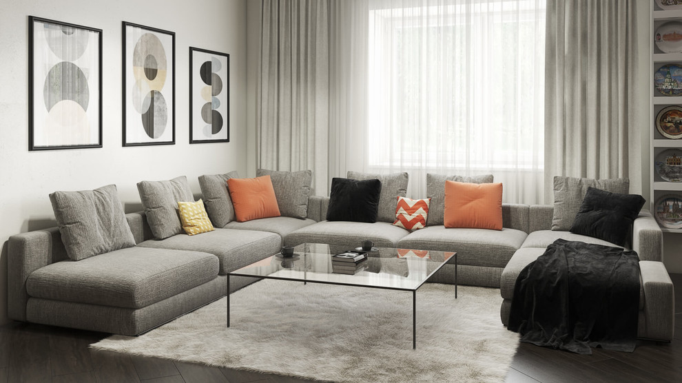 Обложка проекта: Дизайн интерьера кухни-гостиной