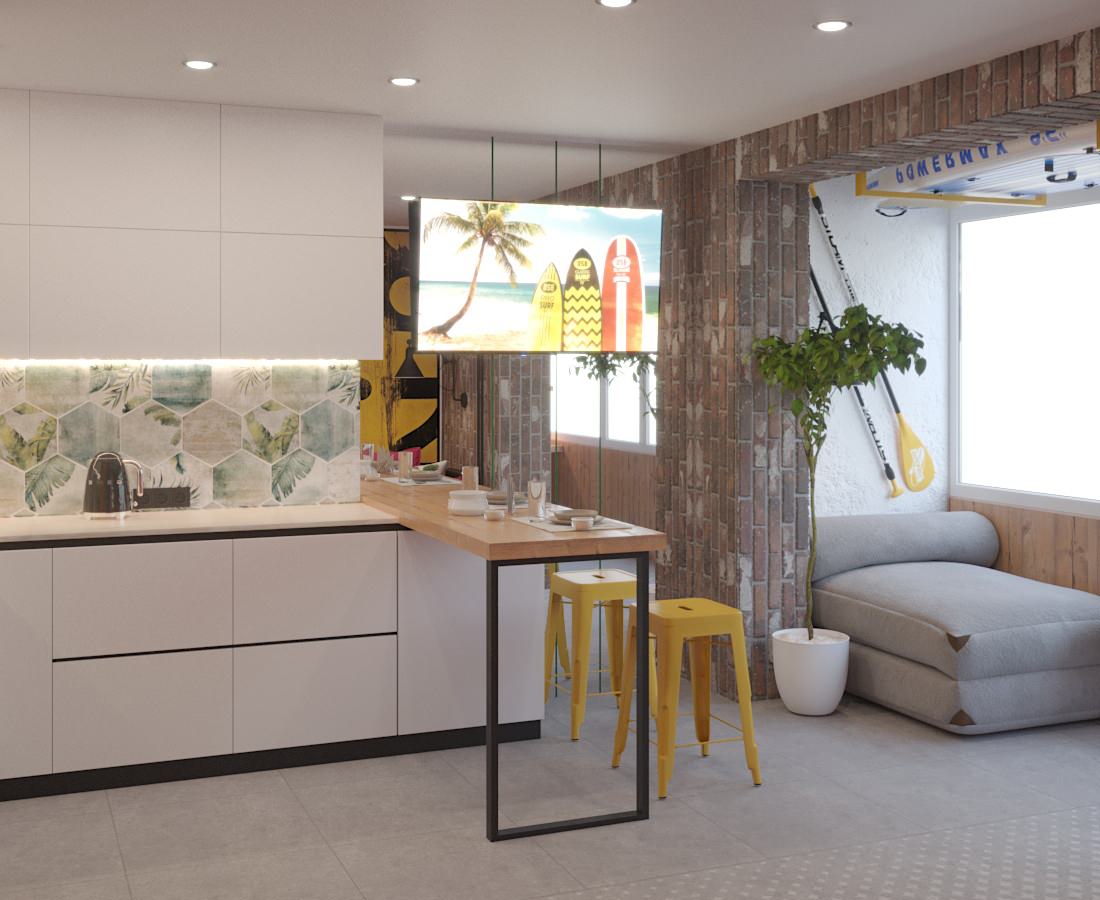 Яркая студия для девушки