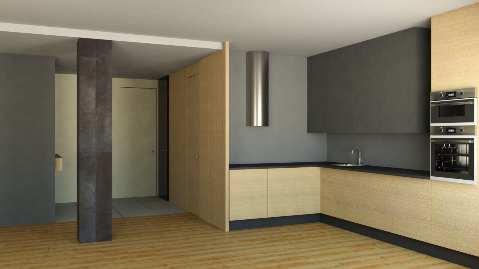 дизайн - проект квартиры 84 м2 с гостиной 42 м2