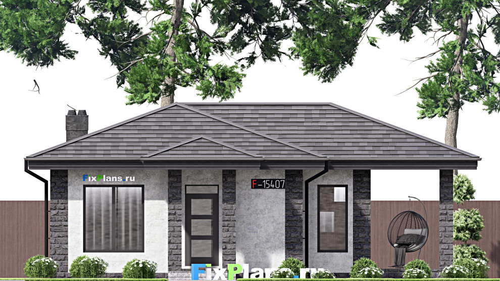 Проект одноэтажного дома 11х12м S83м2 F-15407