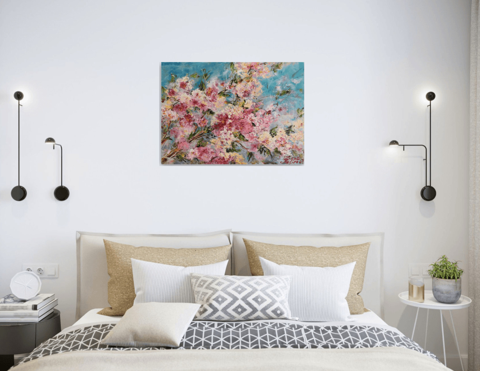 Спальня - Дизайн интерьера - Картины художницы Дианы Маливани (1)