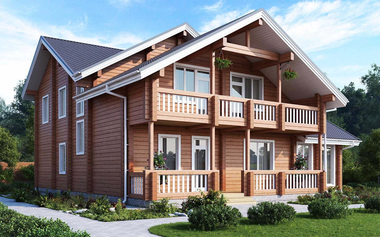 Обложка проекта: Деревянный дом, 318 кв.м.