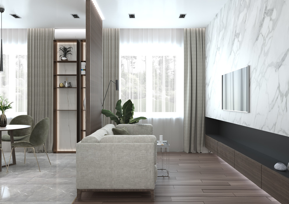 Интерьер частного жилого дома в г.Ростов-на-Дону.  Кухня-гостиная