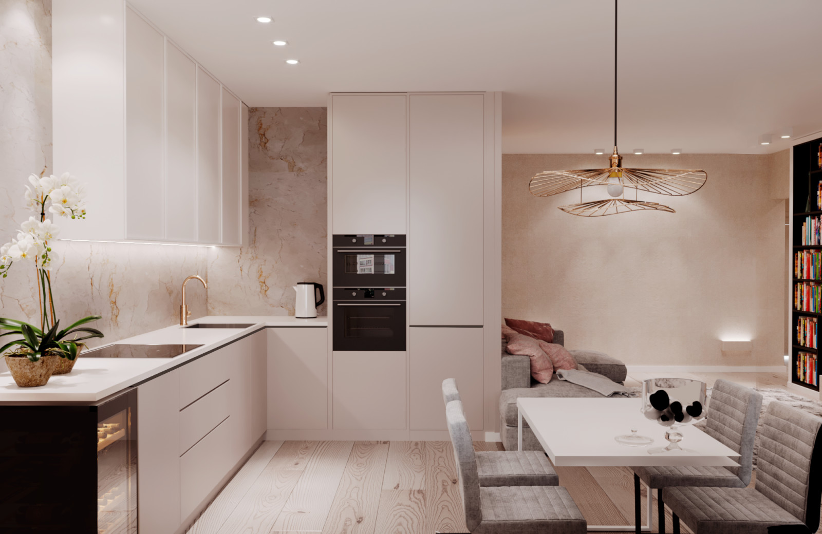 Квартира в мягких оттенках минимализма