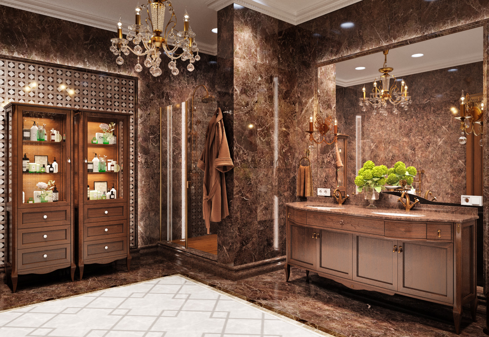 Визуализация ванной комнаты "Мокко"