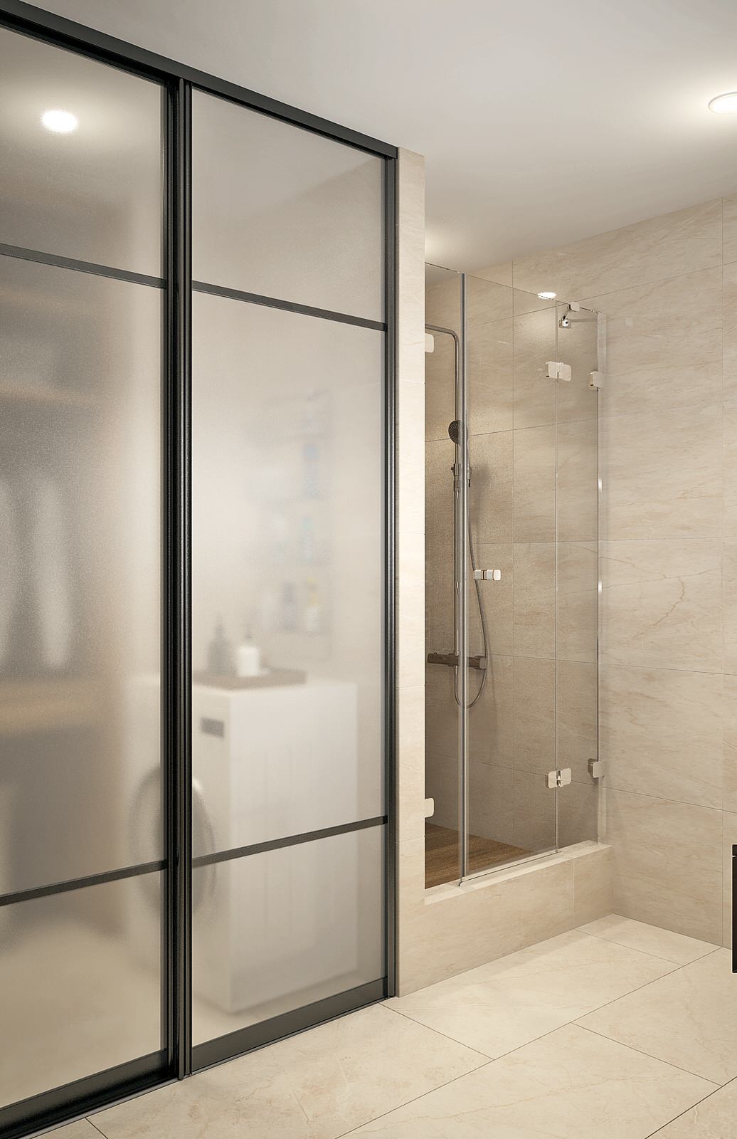 Современная квартира в пастельной гамме.