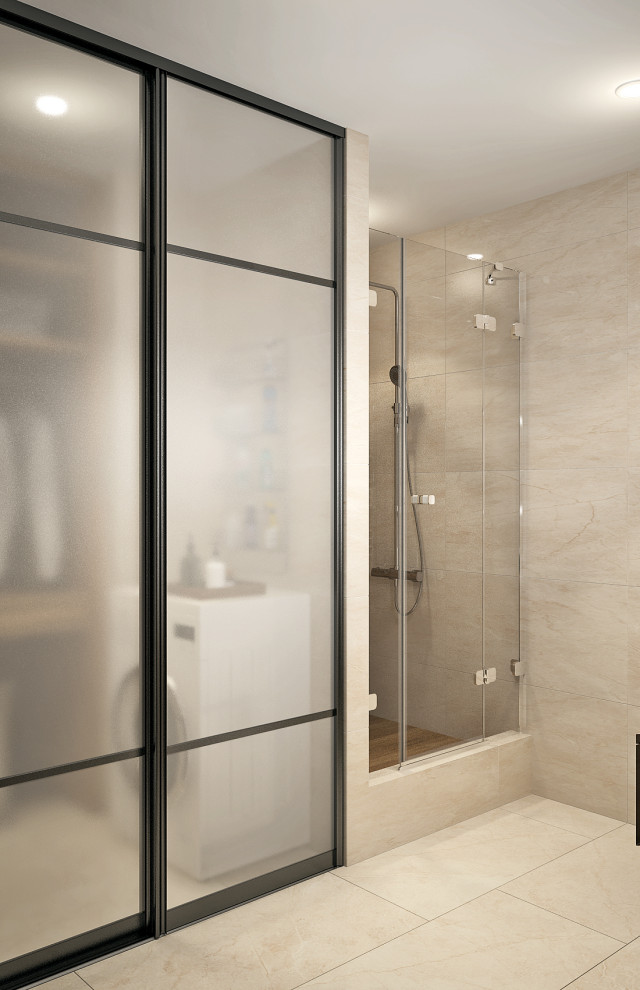 Современная квартира в пастельной гамме.