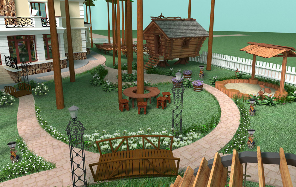 Ландшафтный дизайн площадки около частного дома