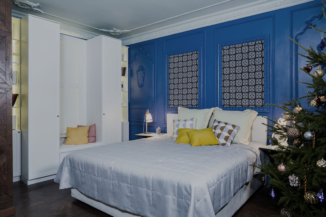 Спальня в синих тонах