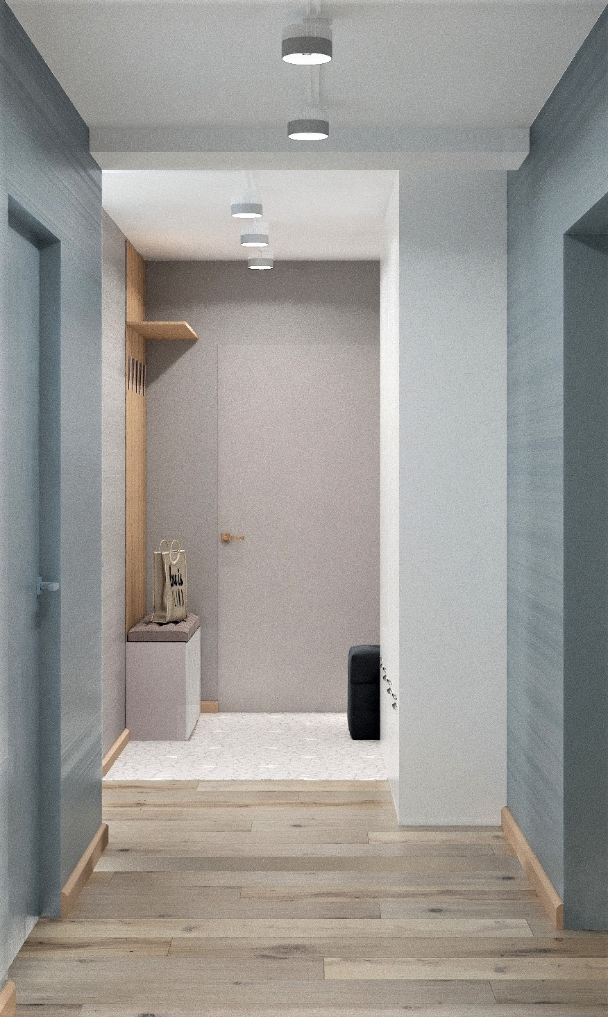 Эскизная визуализация квартиры 75 кв.м. в Ельце