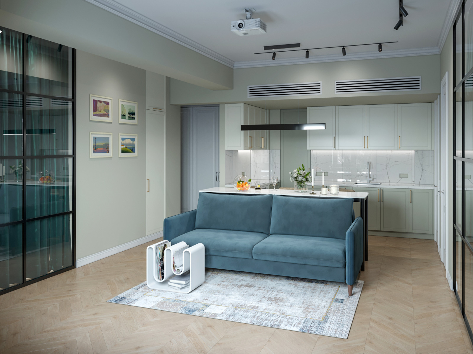 Обложка проекта: Квартира в стиле "Эклектика" г. Москва  . 64 кв.м.