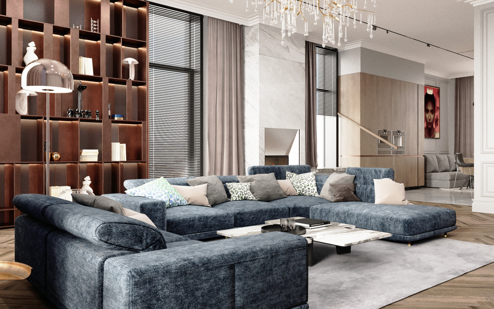 Интерьер апартаментов 200 кв.м