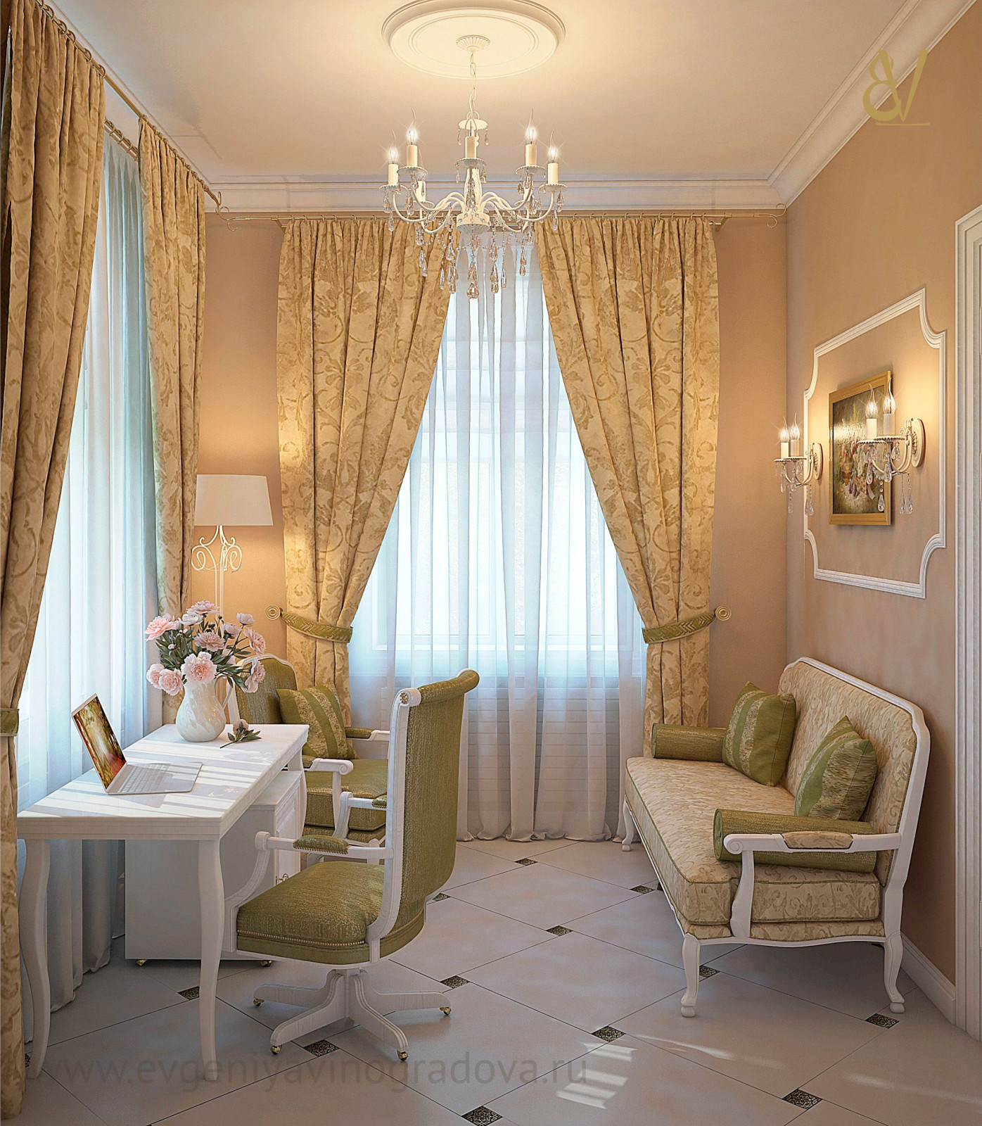 Обложка проекта: Кабинет в коттедже