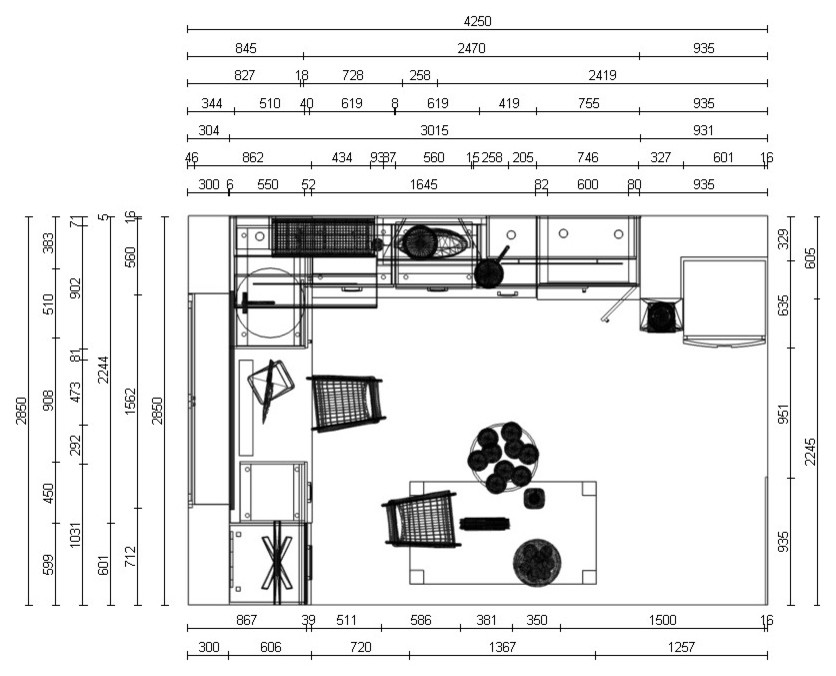 Кухня трёхкомнатной квартиры в панельной 9-этажке