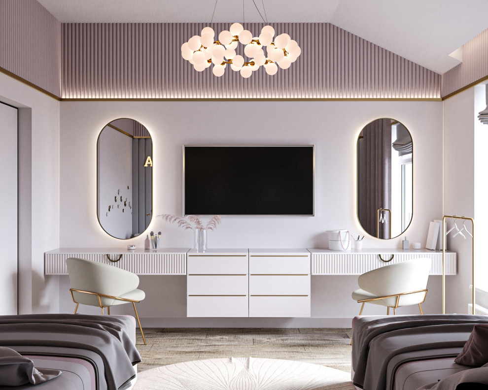 Современные оттенки серого и уютного дерева)