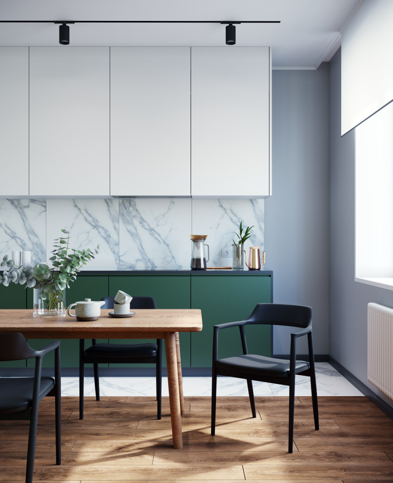 Дизайн интерьера кухни в квартире в стиле авангард