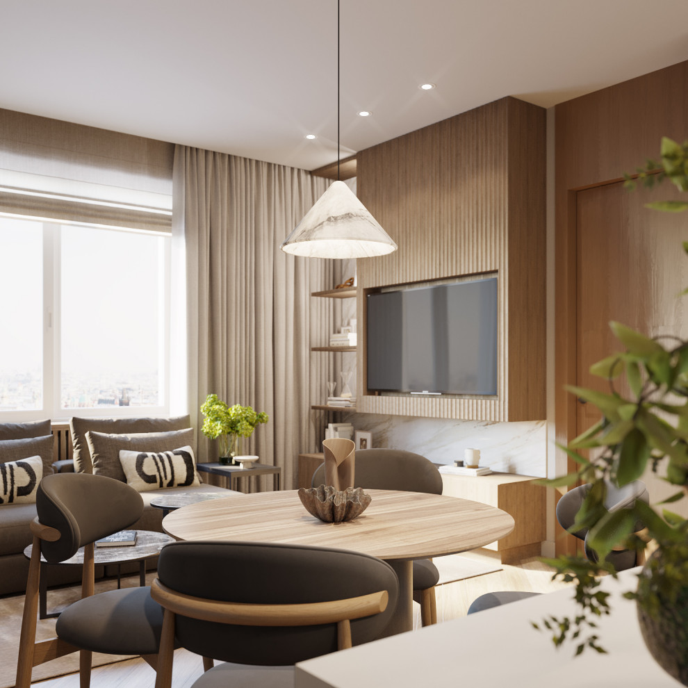 Soft-минимализм в монохромном интерьере трехкомнатной квартиры /ЖК "Балтийский"