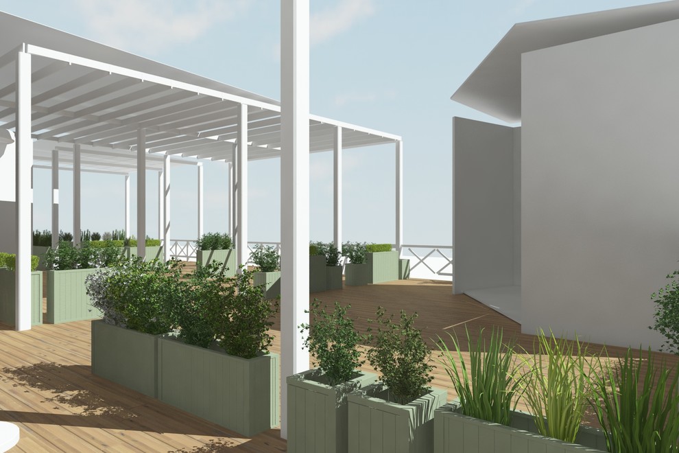 Ресторан "Бохо" олимпийский парк -озеленение кашпо