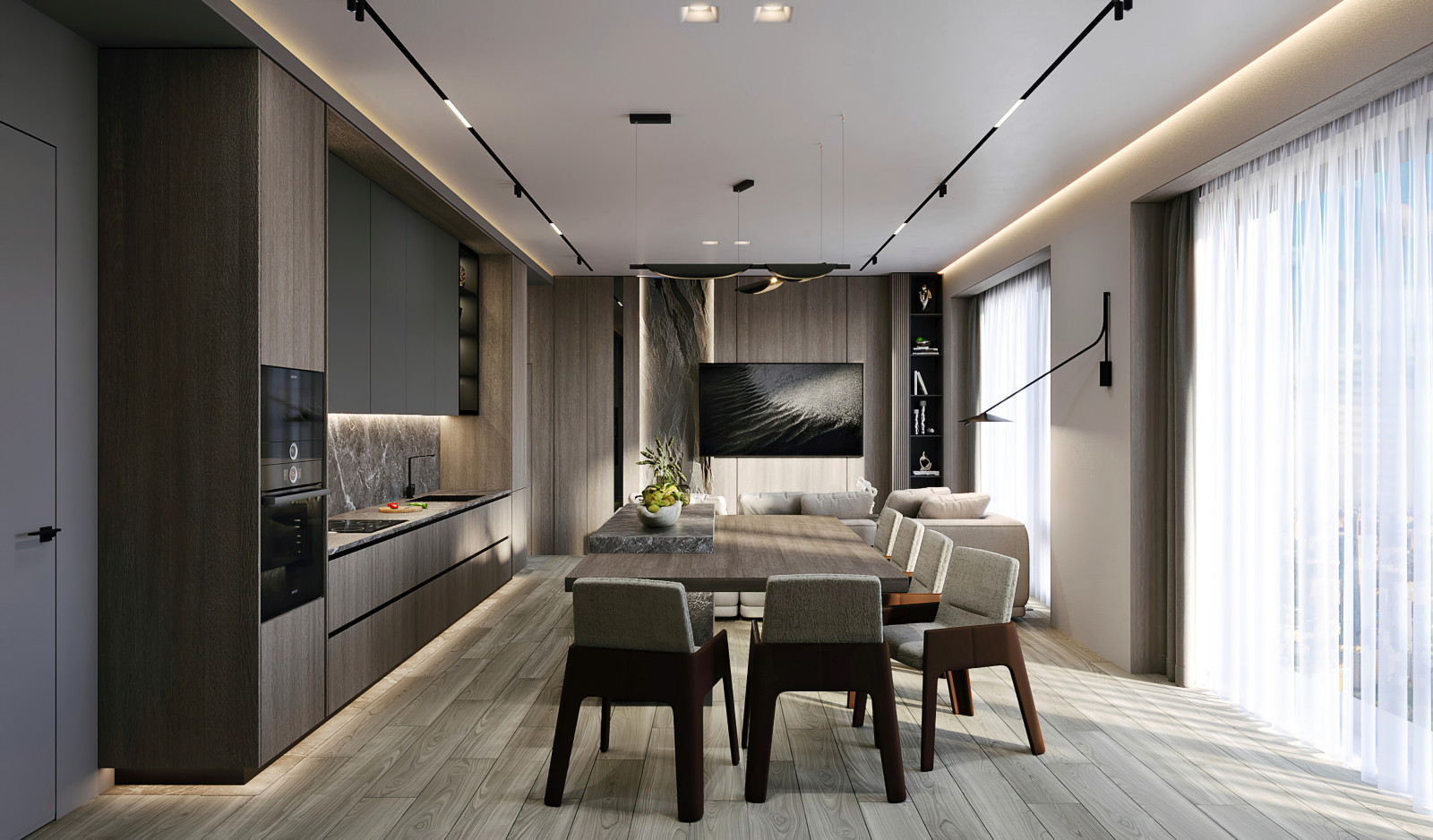 Кухня-гостиная и холл