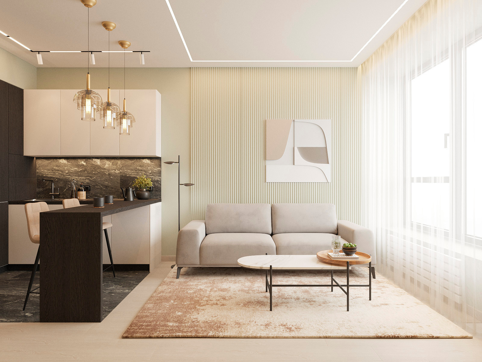 Дизайн интерьера квартиры 50 м.кв.