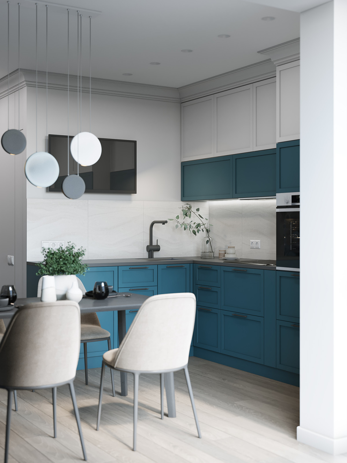 Дизайн-проект 2-комнатной кв., ЖК "Шуваловский", СПб, 60 кв.м.