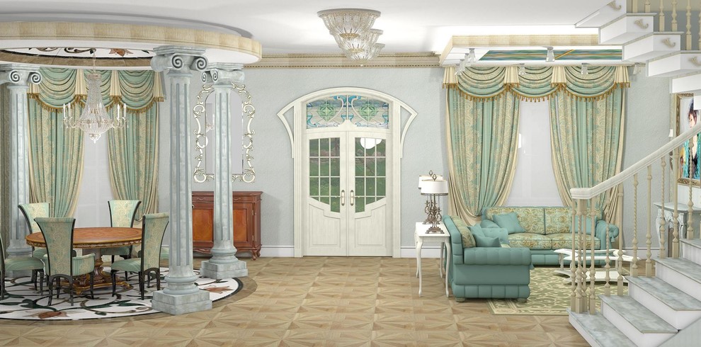 Гостиная с дамой в бирюзовом