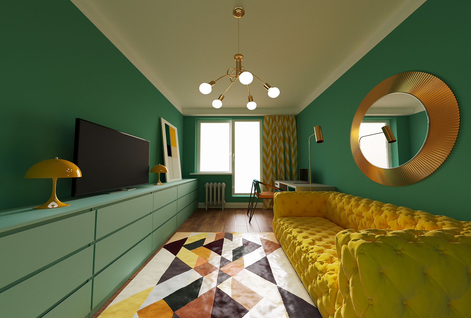 3D-Визуализация проекта трёхкомнатной квартиры на ул.Барвихинская в Москве