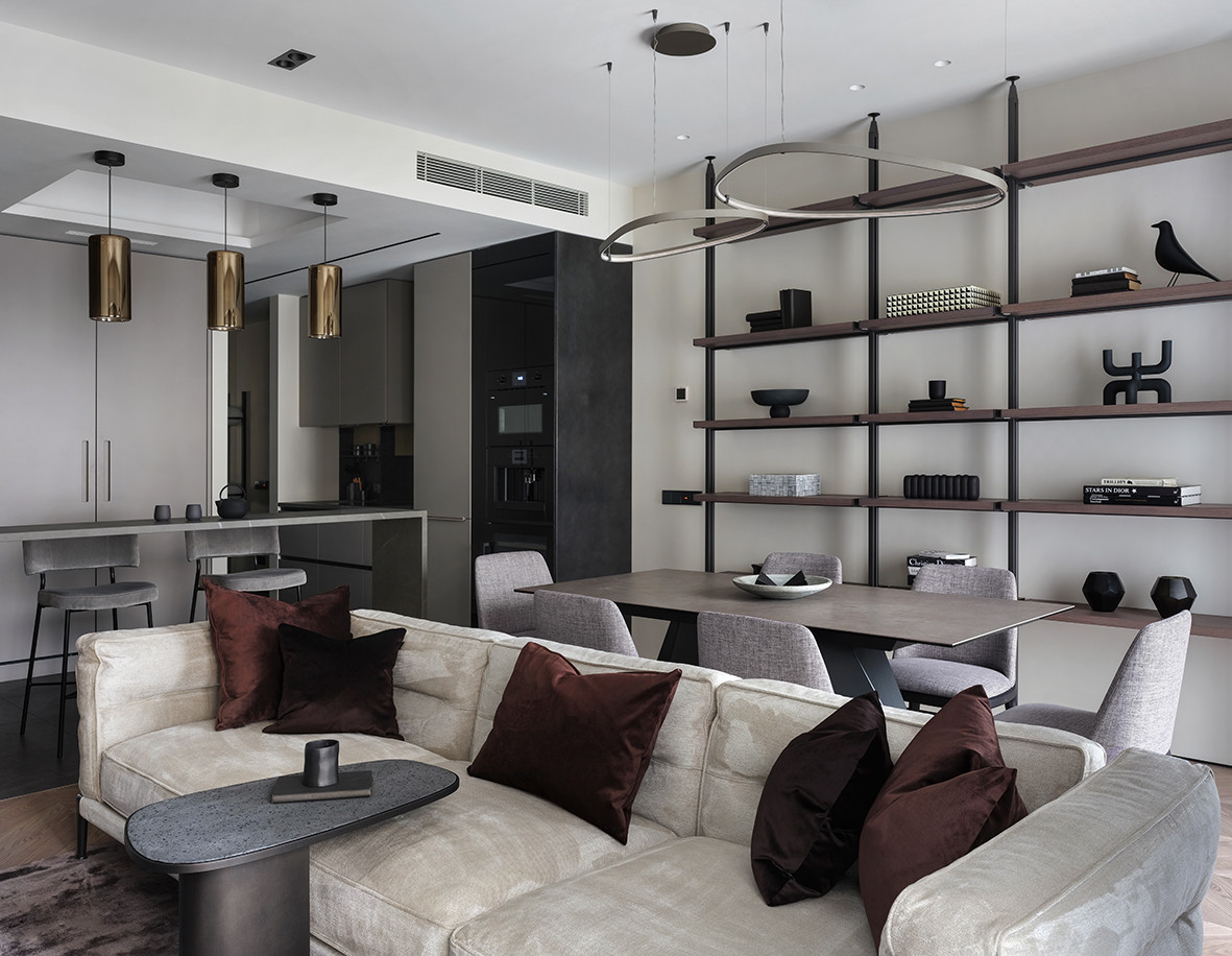 Монохромная квартира 90 м2 в центре Москвы