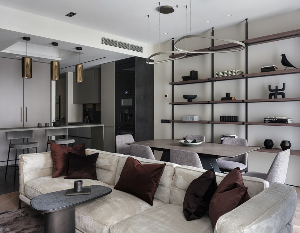 Монохромная квартира 90 м2 в центре Москвы