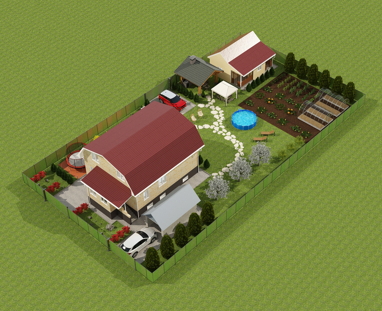 Обложка проекта: Ландшафтный дизайн территории загородного дома Омская обл