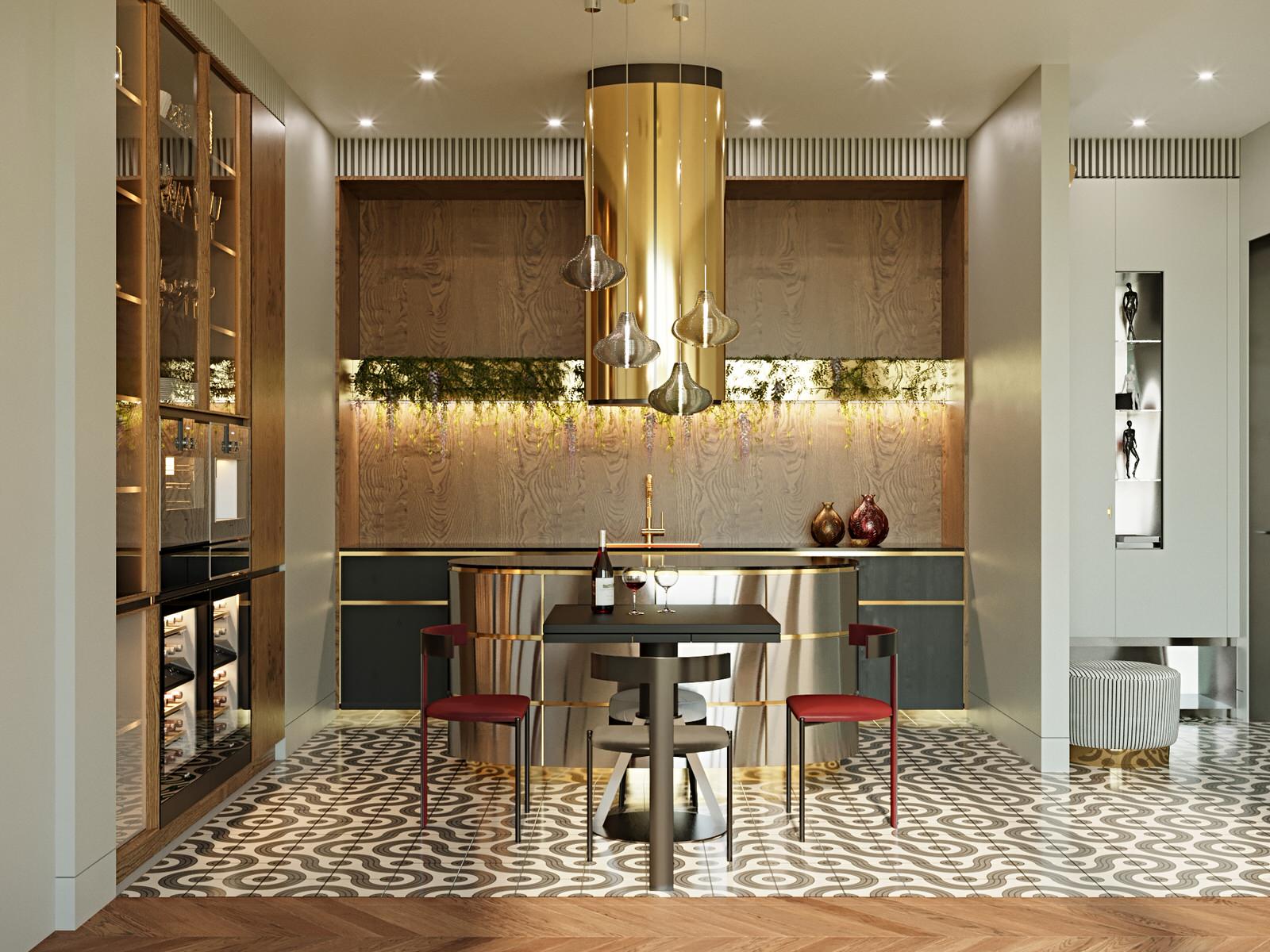 Кухня-столовая. Квартира в ЖК «Малая Ордынка, 19»