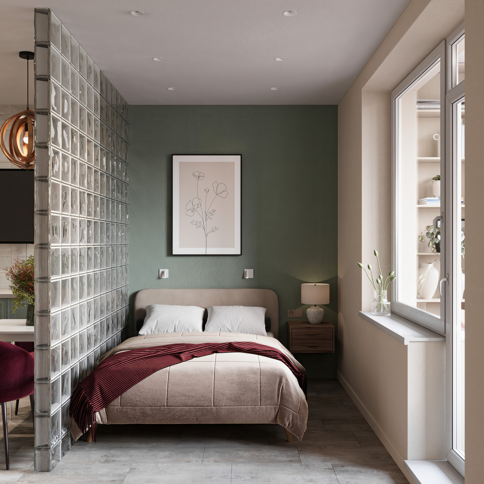 Обложка проекта: Дизайн проект небольшого пространства — квартиры-студии.