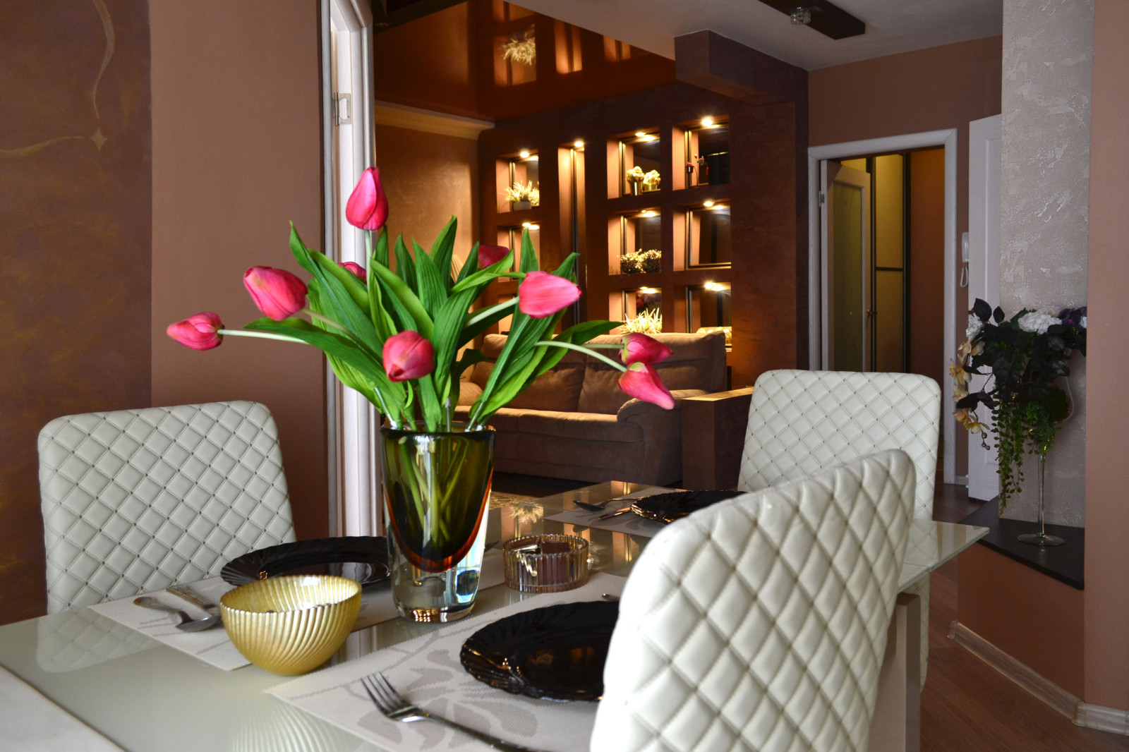 Теплые оттенки - гостиная