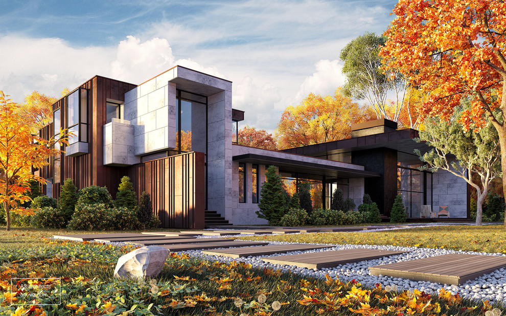 Визуализация частного дома для A2 architects