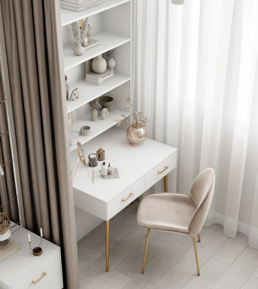 Квартира с гостиной с элементами ар-деко в современной интерпретации