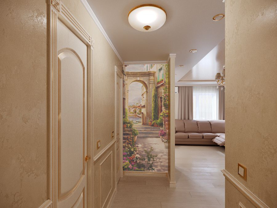 гостиная,совмещенная с кухней в стиле "ар-деко"