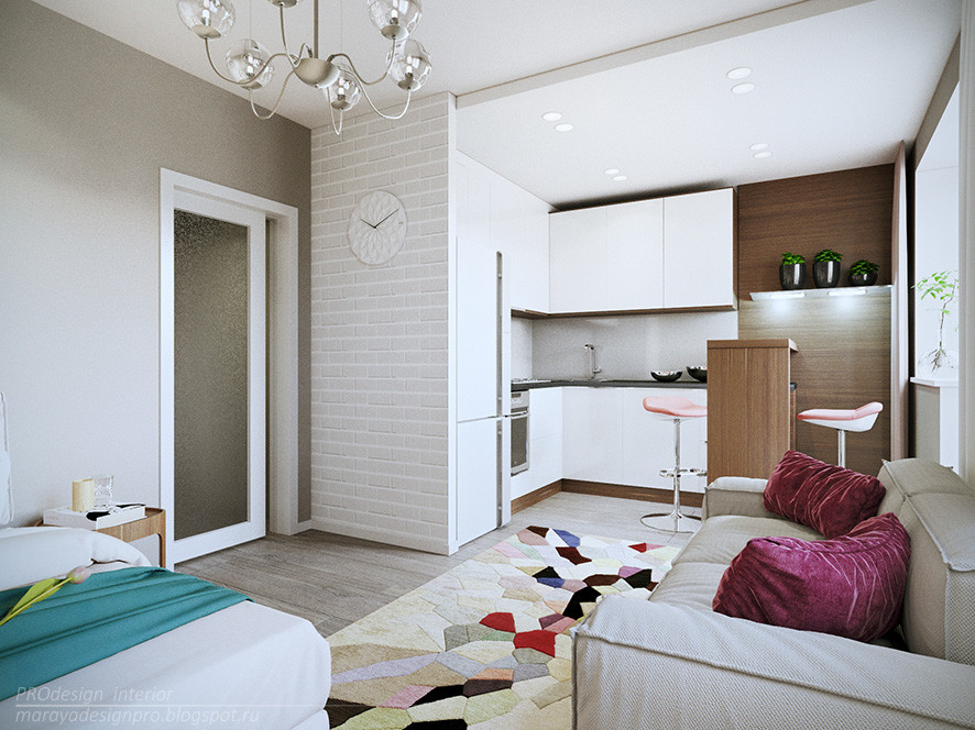 Обложка проекта: Интерьер однокомнатной квартиры