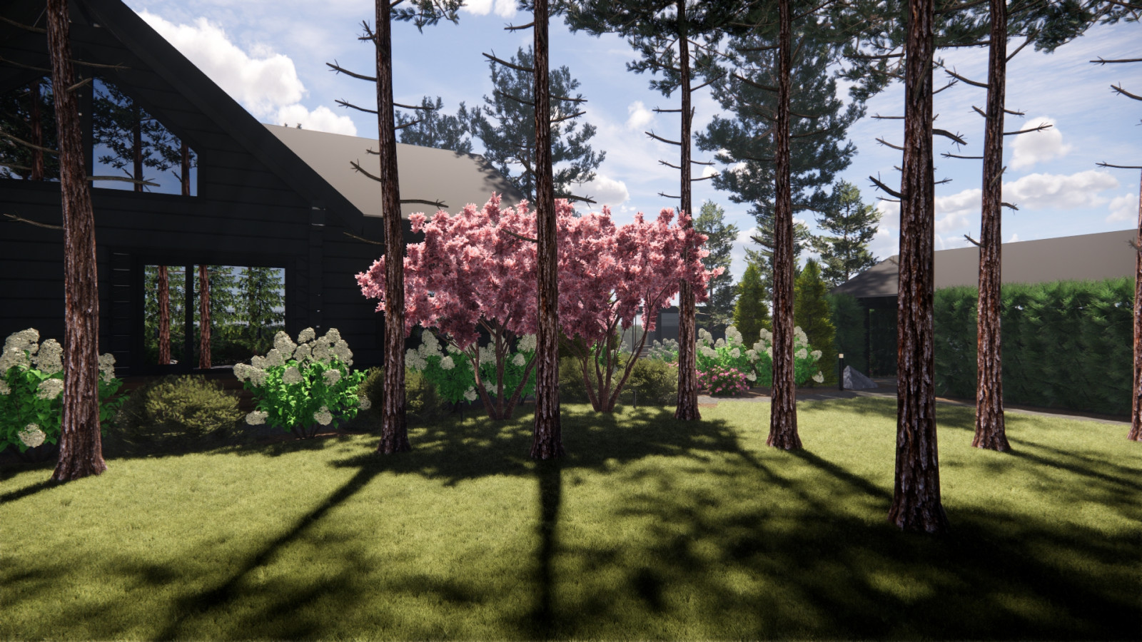 Вид на дом и навес