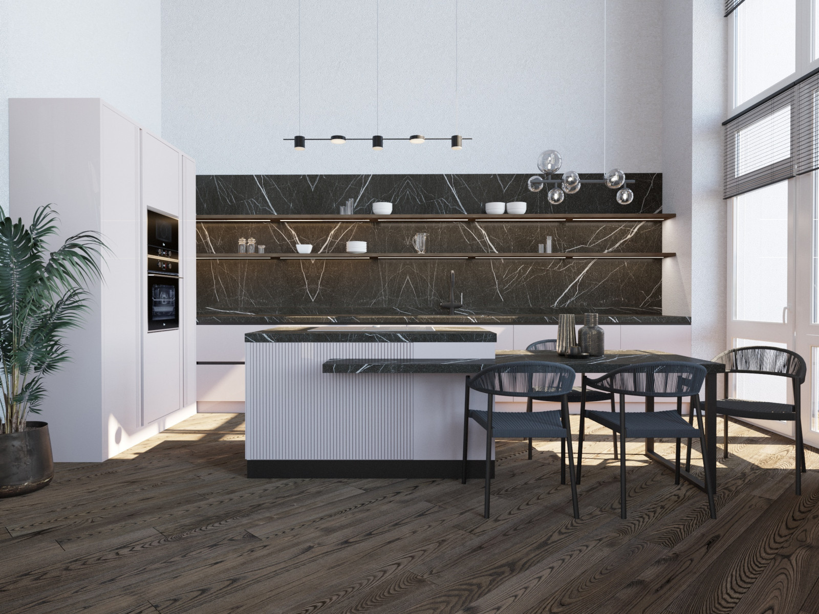 Современный интерьер двухуровневой квартиры