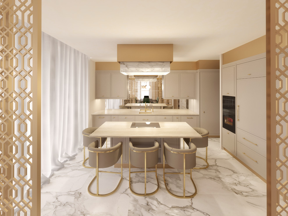 Эскизный проект. Кухня-столовая и гостиная.