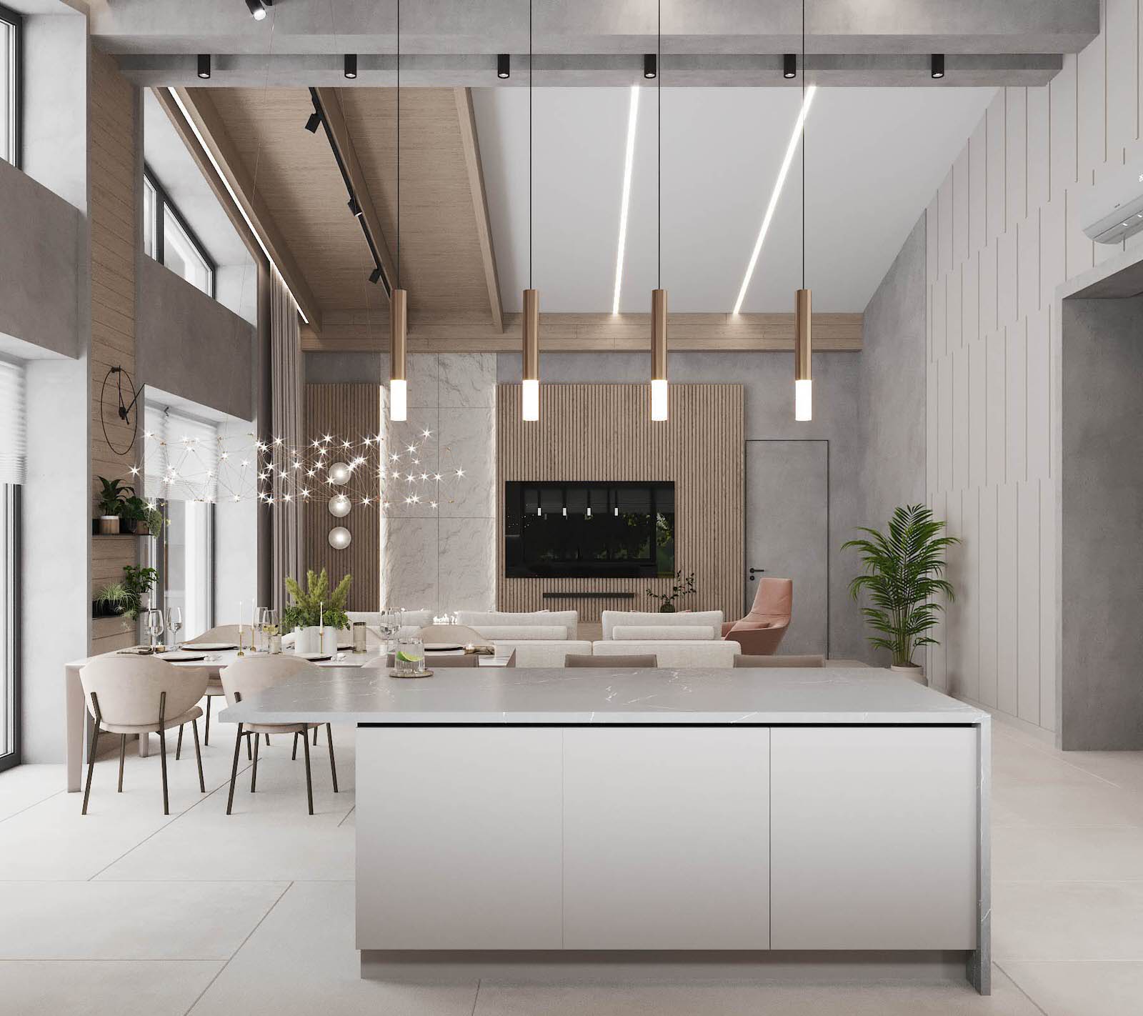 Загородный интерьер -гостиная, холл