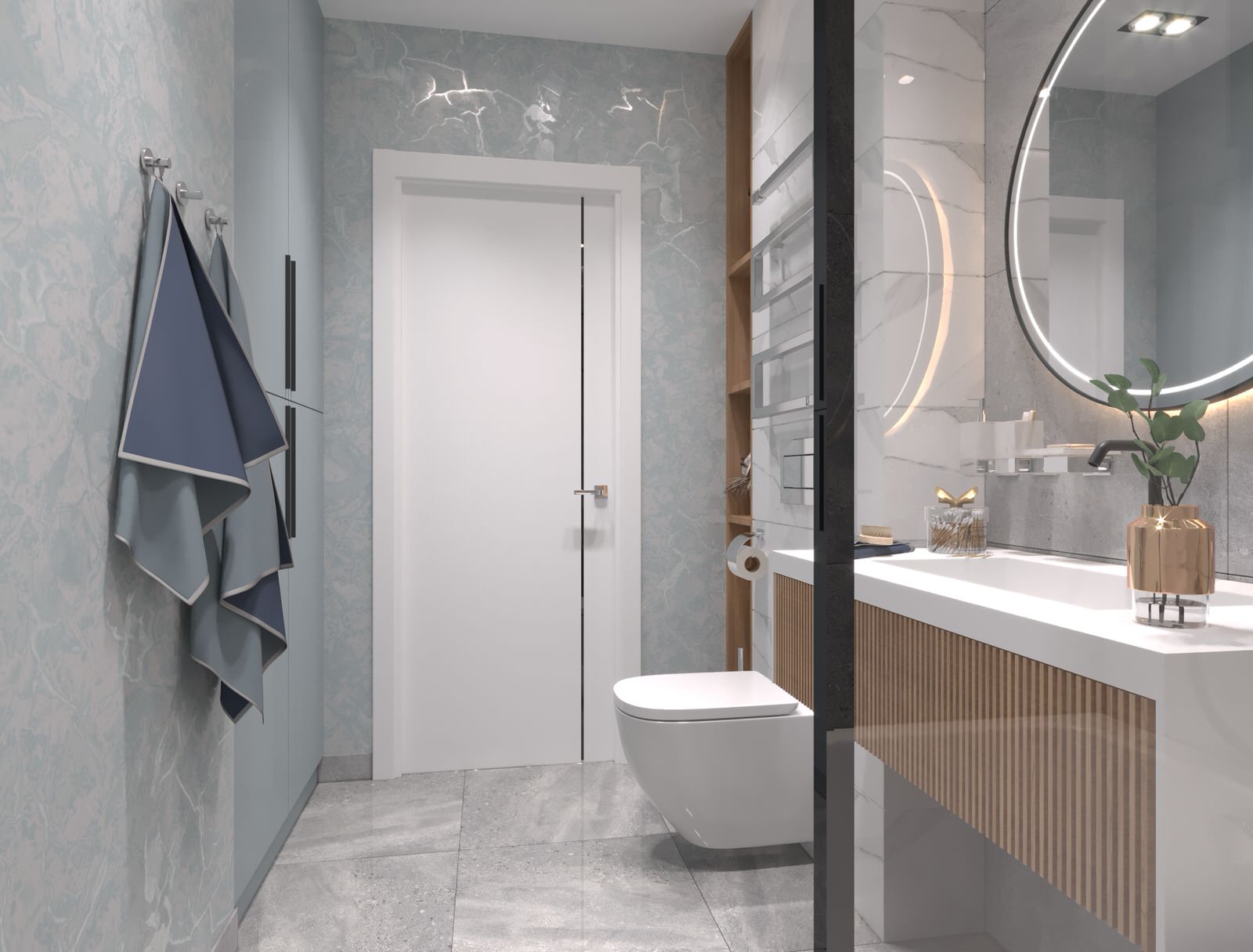 Дизайн-проект интерьера двухкомнатной квартиры в стиле Контемпорари.