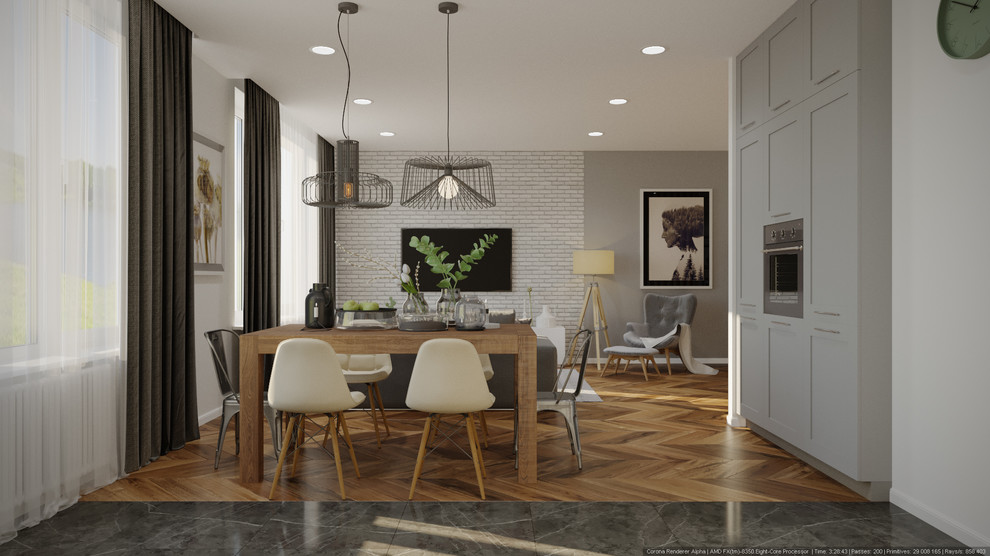 Скандинавский интерьер 130 м.кв ЖК Наследие