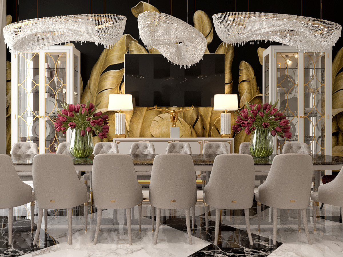Дизайн Холла Гостиной в Доме 800 м2 | Luxury Dinning Room Design 800 m2