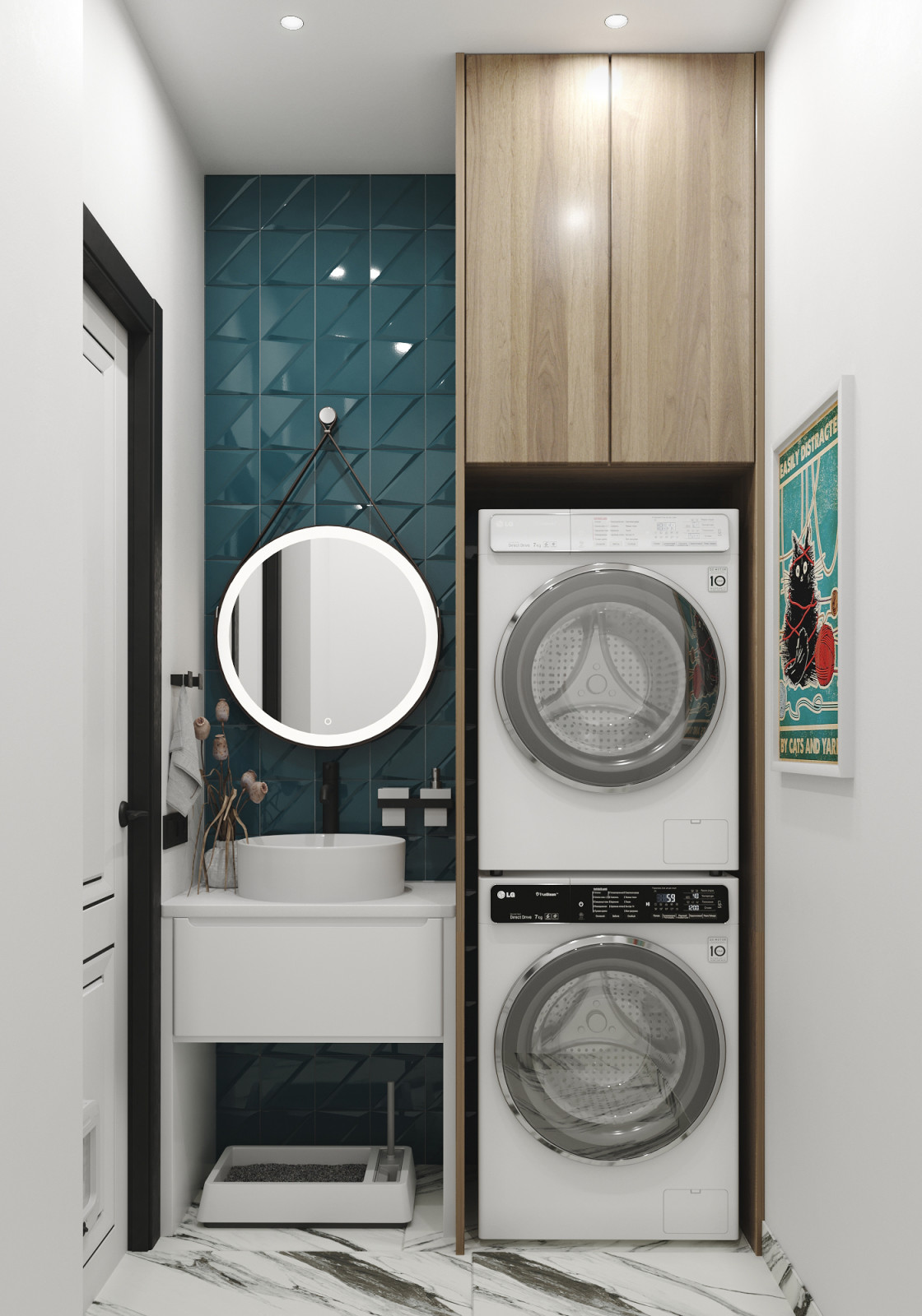 Квартира в ЖК Резиденции Архитекторов для молодой пары с двумя котами, 63 кв.м.