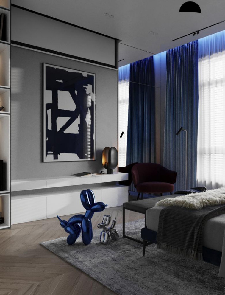 Спальня в таунхаусе в поселке Новорижский, 277 м2