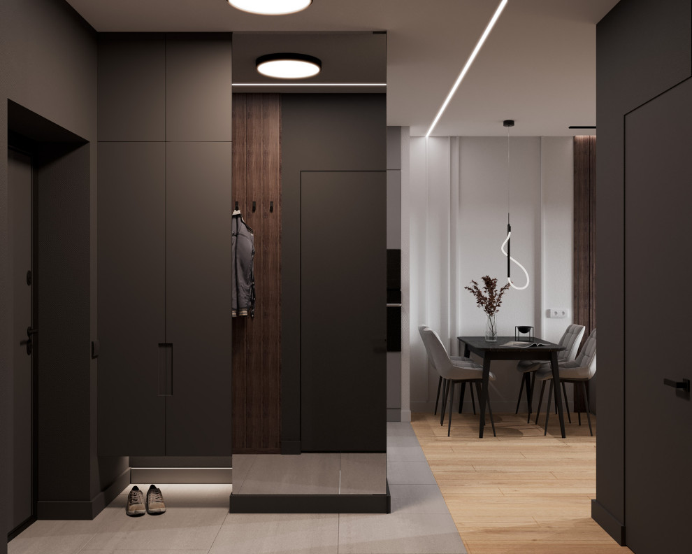 Евро однокомнатная квартира в монохромной гамме  в ЖК Московские кварталы